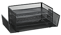 Office Depot® Brand Mesh 4-Shelf 2-Sided Desk Sorter, Black