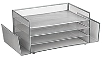 Brenton Studio® Mesh 4-Shelf 2-Sided Desk Sorter, Silver