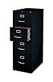 WorkPro® Four-Drawer Commercial Vertical File, 26-1/2" D, Legal Size, Black