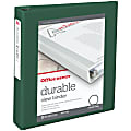 Office Depot® Brand Durable View 3-Ring Binder, 1 1/2" Round Rings, 49% Recycled, Dark Green