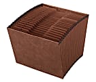 Office Depot® Brand Faux Leather Expanding File, A-Z, 21 Pockets, Letter Size (8-1/2" x 11"), 1-3/4" Expansion, Brown