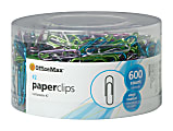 OfficeMax® Paper Clips, Box Of 600, No. 2, Assorted Colors