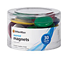 OfficeMax® Brand Assorted Size Magnets, Assorted Colors, Pack Of 30