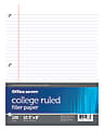 Office Depot® Brand Filler Paper, College Ruled, 92 Brightness, 16 Lb, Pack Of 100 Sheets