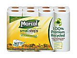 Marcal® Small Steps 2-Ply Bathroom Tissue, 4 5/16" x 3 11/16", 100% Recycled, White, 168 Sheets Per Roll, Pack Of 16 Rolls