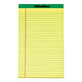 OfficeMax Perforated Pads, 8 1/2" x 14", Legal Ruled, 50 Sheets, 40.2% Recycled, Canary, Pack Of 12