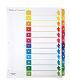 Office Depot® Brand Preprinted Index Dividers, Numbers 1-12, 8 1/2" x 11", 30% Recycled, Assorted Colors