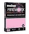 Boise® FIREWORX® Color Multi-Use Printer & Copy Paper, Powder Pink, Letter (8.5" x 11"), 500 Sheets Per Ream, 24 Lb, 30% Recycled, FSC® Certified