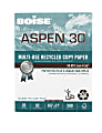 Boise® ASPEN® 30 3-Hole Punched Multi-Use Printer & Copy Paper, 1 Ream, White, Letter Size, 500 Sheets Per Ream, 20 Lb - 054901-P 1 thumbnail image