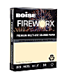 Boise® FIREWORX® Premium Multi-Use Color Paper, Letter Size (8 1/2" x 11"), 20 Lb, 30% Recycled, FSC® Certified, Flashing Ivory, Ream Of 500 Sheets