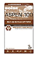 Boise® ASPEN® 100 Multi-Use Printer & Copy Paper, 1 Ream, White, Legal (8.5" x 14"), 500 Sheets Per Ream, 20 Lb, 92 Brightness, 100% Recycled, FSC® Certified 1 thumbnail image