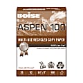 Boise® ASPEN® 100 Multi-Use Printer & Copy Paper, 1 Ream, White, Letter Size, 500 Sheets Per Ream, 20 Lb, 92 Brightness - 54922 1 thumbnail image