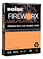 Boise® FIREWORX® Colored Multi-Use Print & Copy Paper, Letter Size (8 1/2" x 11"), 20 Lb, 30% Recycled, FSC® Certified, Pumpkin Glow, Ream Of 500 Sheets