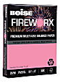Boise® FIREWORX® Color Multi-Use Printer & Copier Paper, Letter Size (8 1/2" x 11"), Ream Of 500 Sheets, 20 Lb, 30% Recycled, FSC® Certified, Cherry Charge 1 thumbnail image