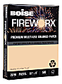 Boise® FIREWORX® Multi-Use Color Paper, Letter Size (8 1/2" x 11"), 20 Lb, 30% Recycled, FSC® Certified, Tan, Ream Of 500 Sheets, Case Of 10 Reams
