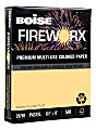 Boise® FIREWORX® Multi-Use Color Paper, Letter Size (8 1/2" x 11"), 20 Lb, 30% Recycled, FSC® Certified, Boomin' Buff, Ream Of 500 Sheets