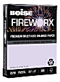 Boise® FIREWORX® Colored Multi-Use Print & Copy Paper, Letter Size (8 1/2" x 11"), 20 Lb, 30% Recycled, FSC® Certified, Luminous Lavender, 500 Sheets Per Ream, Case Of 10 Reams