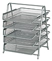 OfficeMax® Brand Steel Mesh 5-Tier File Tray, Letter Size, 14 3/4" x 13 3/4" x 11 5/8", Silver
