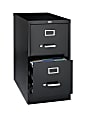 OfficeMax Letter-Size Vertical File Cabinet, 2 Drawers, 28 1/2"H x 15"W x 25"D, Black