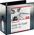 Office Depot® Brand Heavy-Duty Easy-To-Load View 3-Ring Binder, 5" Slant Rings, Black