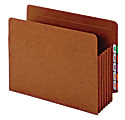 Heavy-Duty Expanding End-Tab File Pockets By [IN]PLACE®, 5 1/4" Expansion, Letter Size, Brown, Box Of 10