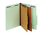 [IN]PLACE® Classification Folders, Letter, 2 Dividers, 30% Recycled, Light Green, Box Of 10 Folders