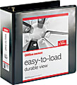 Office Depot® Brand Heavy-Duty Easy-To-Load View 3-Ring Binder, 3" Slant Rings, Black