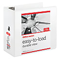 Office Depot® Brand Heavy-Duty Easy-To-Load View 3-Ring Binder, 5" Slant Rings, White