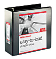 Office Depot® Brand Heavy-Duty Easy-To-Load View 3-Ring Binder, 4" Slant Rings, Black