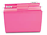 OfficeMax® Interior File Folders, Letter Size (8-1/2" x 11"), Pink, Box Of 100
