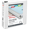 Office Depot® Brand Durable View 3-Ring Binder, 3" Slant Rings, 49% Recycled, White