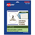 Avery® Print-to-the-Edge Dissolvable Labels With Sure Feed® Technology, 94057-DWMP5, Oval, 4"x6", Matte Off-White, Pack Of 10 1 thumbnail image