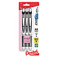 Pentel® EnerGel™ Deluxe RTX Retractable Liquid Gel Pens, Medium Point, 0.7 mm, 54% Recycled, Silver Barrel, Black Ink, Pack Of 3 Pens 1 thumbnail image