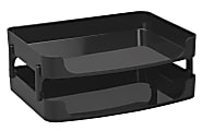 Officemate® OIC® 2200 Series Letter Trays, Side-Load, 4" x 10 1/4" x 15 3/8", Black, Pack Of 2