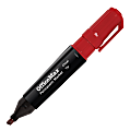 OfficeMax Permanent Markers, Chisel Tip, Red, Pack Of 12