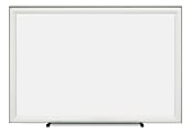 Realspace™ Magnetic Dry-Erase Whiteboard, Steel, 24" x 36”, White, Silver Aluminum Frame