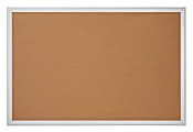 Office Depot® Brand Cork Bulletin Board, 36" x 60", Aluminum Frame With Silver Finish