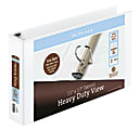 Office Depot® Brand Heavy-Duty View 3-Ring Ledger Binder, 3" D-Rings, White