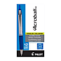 Pilot Acroball Pro Retractable Ball Point Pens, Medium Point, 1.0 mm, Silver Barrel, Blue Ink, Pack of 12 Pens 1 thumbnail image