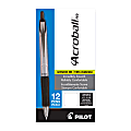 Acroball Pro Retractable Pens, Medium Point, 1.0 mm, Silver Barrel, Black Ink, Pack Of 12 Pens