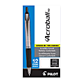 Pilot Acroball Pro Retractable Pens, Medium Point, 1.0 mm, Silver Barrel, Black Ink, Pack Of 12 Pens 1 thumbnail image