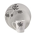 Gibson Netherwood 12-Piece Dinnerware Set, White/Gray, 99586766M 1 thumbnail image