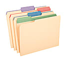 Pendaflex® Color Tab File Folders, 1/3 Cut, 8 1/2" x 11", Letter Size, Assorted Colors, Box Of 50
