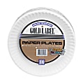 AJM Premium Gold Label® Coated Paper Plates, 9" Diameter, White, Pack Of 100 1 thumbnail image