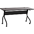 Lorell® Flip Top Training Table, 60"W, Espresso/Black