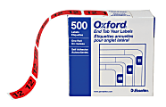 Oxford Color-Coded Year Labels, 2012, 1-1/2" x 3/4", 500/Box, Red/White 1 thumbnail image