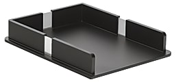 OfficeMax Bevel Wood Letter Tray, Black 1 thumbnail image