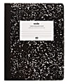 Office Depot® Brand Schoolio Marble Composition Book, 9 3/4" x 7 1/2", Wide Ruled, 80 Pages (40 Sheets), Black/White