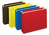 Office Depot® Brand Hanging Pockets With Full-Height Gussets, Letter Size (8-1/2" x 11"), 3 1/2" Expansion, Assorted Colors, Pack Of 4