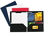 Office Depot® Brand Secure Top 2-Pocket Folders, Black, Pack Of 10